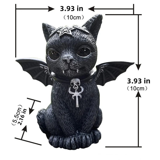 Black Cat Witch Statue – Mysterious Hand-Painted Figurine for Halloween & Witchy Decor